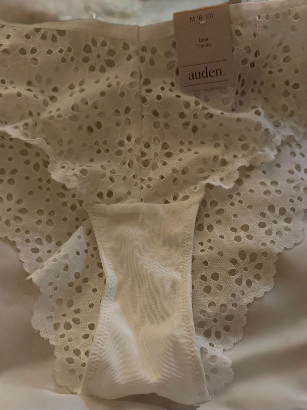 Medium Auden White Eyelet Lace Bikini Brief
